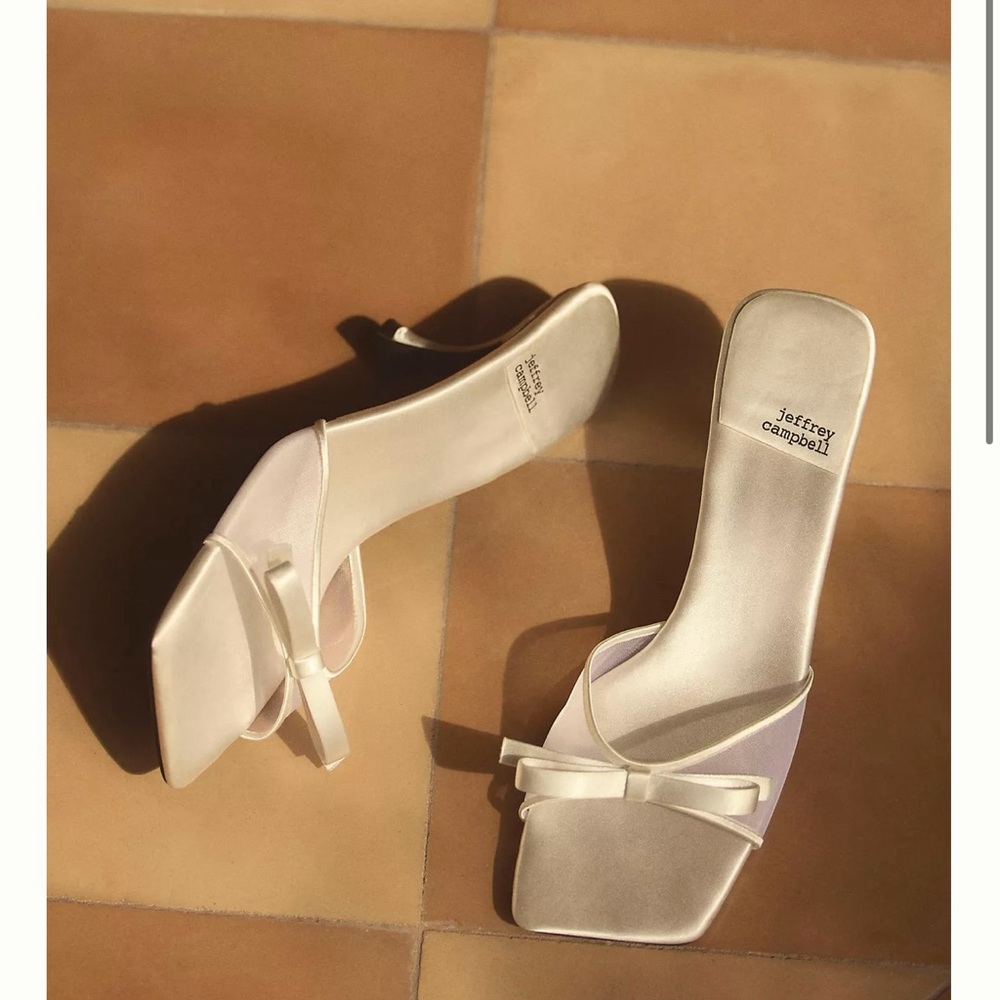 Jeffrey Campbell Cream Satin Women's Heels
